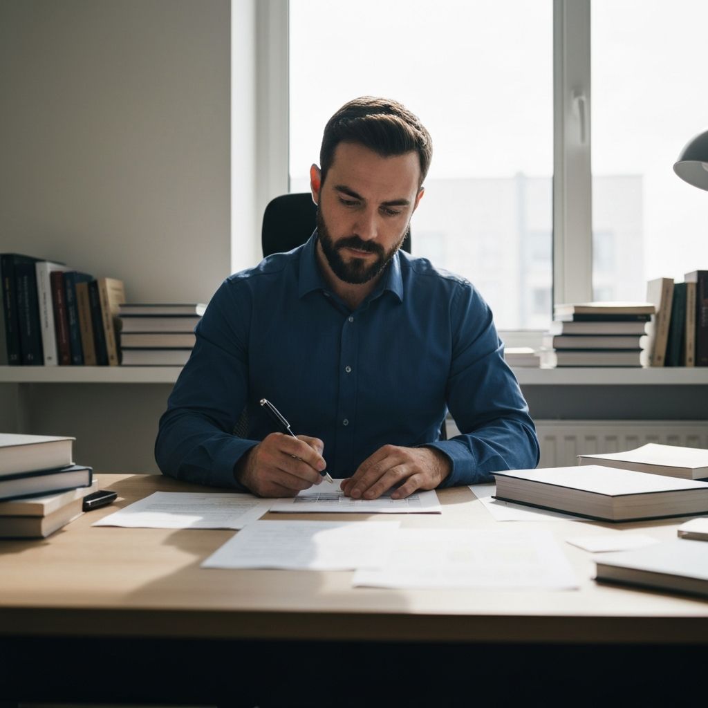 Man focused and concentrating